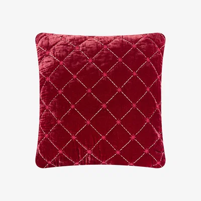 Wolf & Badger Square Daisy Cushion -Sangria One Size The Annam House