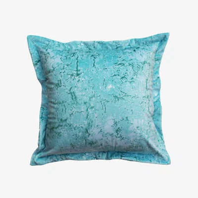 Wolf & Badger Duck Egg Blue Velvet Cushion With Unique Textured Pattern One Size Emily Laura Designs