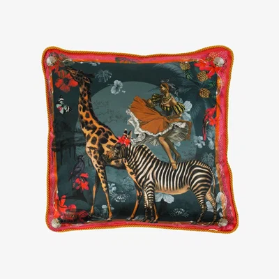 Wolf & Badger Riri Teal Silk Cushion Myrtle & Mary