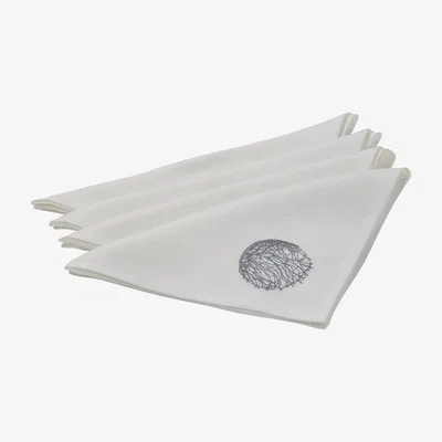 Wolf & Badger White Ripcurl Napkin Cream Irish Linen House