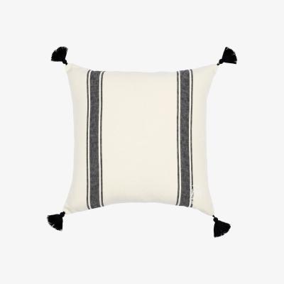 Wolf & Badger Black / White Hajdu Stripe Heavy Linen Cushion Mindthegap