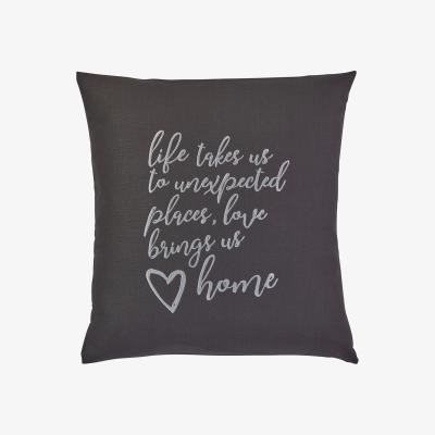 Wolf & Badger Grey Life Takes Us To Unexpected Places Cushion Irish Linen House