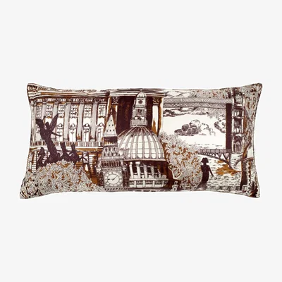 Wolf & Badger Brown Ginger London Silk & Velvet Cushion Richard Allan London