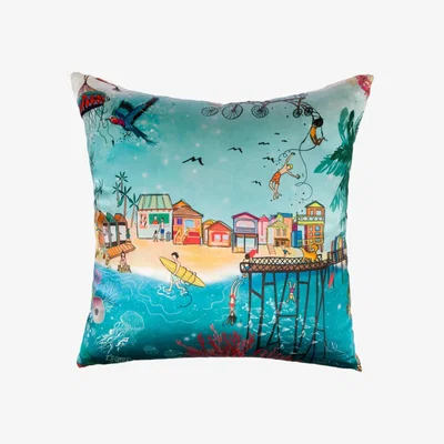 Wolf & Badger Hawaii Beach Life Silk Cushion One Size Un Poco