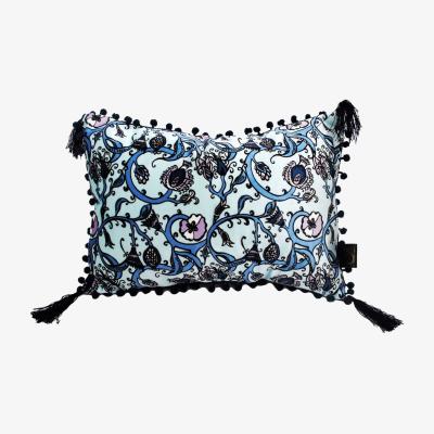 Wolf & Badger The Decorative Thistle Blues Rectangle Cushion Laura B Interiors