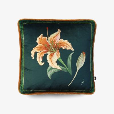 Wolf & Badger Green Fierce Bloom Velvet Cushion The Curious Department
