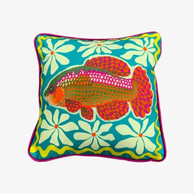 Wolf & Badger Funky Fish Cushion The Neighbourhood Threat