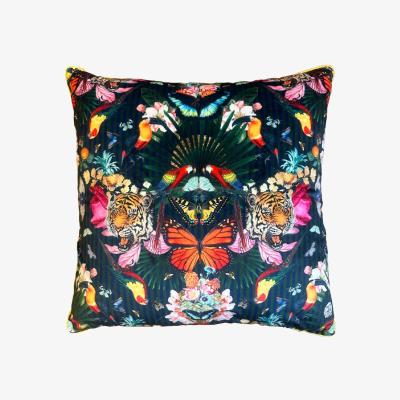 Wolf & Badger Black Paradise Lost Night - Luxury Velvet Cushion One Size Myrtle & Mary