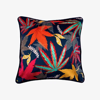 Wolf & Badger Yellow / Orange Acer Velvet Cushion Amanda West