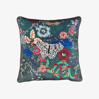 Wolf & Badger Velvet "Nightswimming" Custom Made Feather Down Pillow Mommani Threads
