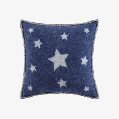 Wolf & Badger Blue / White Blue Stars Wool Cushion J. j.textile