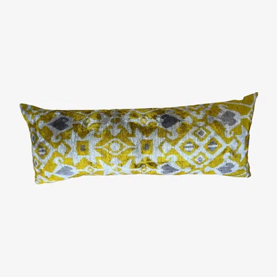 Wolf & Badger Yellow / Orange Yellow Velvet Ikat Xl Bolster Punica