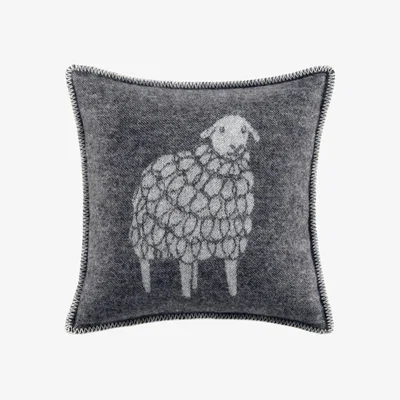 Wolf & Badger Black / Neutrals / White Soft Black Sheep Mima Wool Cushion J. j.textile
