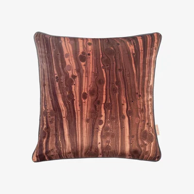 Wolf & Badger Black / Brown Oak Zebra Velvet Cushion Susi Bellamy