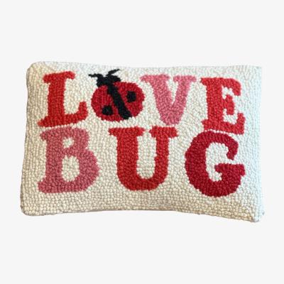 Wolf & Badger Red Love Bug Knot Cushion Punica