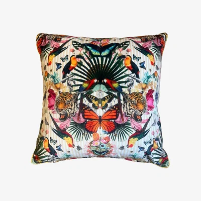 Wolf & Badger Paradise Lost Day - Luxury Velvet Cushion Myrtle & Mary