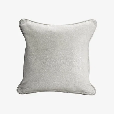 Wolf & Badger White Galuchat Shagreen Pattern Embossed Suede Cushion One Size Fameed Khalique Ltd