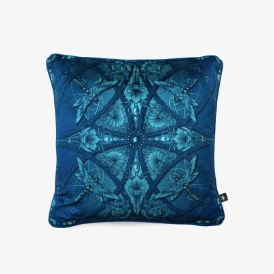 Wolf & Badger Blue Zellandine Moonlight Velvet Cushion The Curious Department