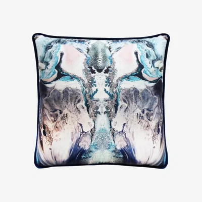 Wolf & Badger Ocean Depths Silk Printed Cushion. Cassandra Hone