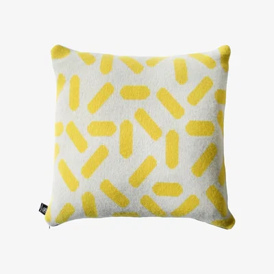 Wolf & Badger Grey / Yellow / Orange Tic-Tac Cushion Large - Grey & Yellow/Black Zip Giannina Capitani