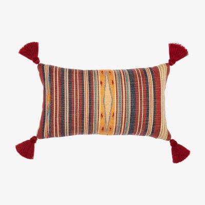 Wolf & Badger Red / Neutrals / Blue Neyshabour Rectangular Cushion By Mindthegap