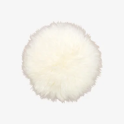Wolf & Badger White Sheepskin Luxe Seatpad Circular - Ivory Owen Barry