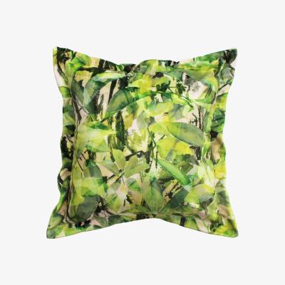 Wolf & Badger Green Leaves Velvet Cushion Medium Emily Laura Designs