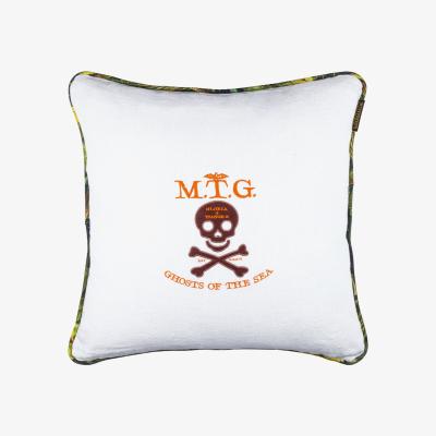 Wolf & Badger Yellow / Orange / Green Ghost Of The Sea Linen Cushion By Mindthegap