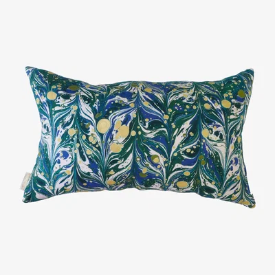 Wolf & Badger Green / Blue Obliquus Deep Sea Maxi Bolster Cushion Wildmore