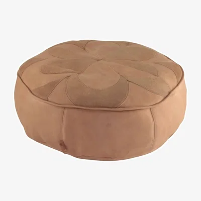 Wolf & Badger Neutrals Tucci Leather Pouf Natural Catwalk Original