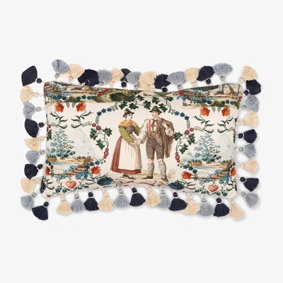 Wolf & Badger Blue / Neutrals / Green Landhausmode Rectangular Cushion By Mindthegap