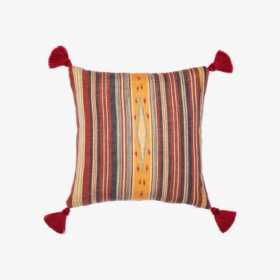 Wolf & Badger Red / Neutrals / Blue Neyshabour Square Cushion By Mindthegap