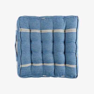 Wolf & Badger Neutrals / Blue Katalin Stripe Linen Chair Cushion By Mindthegap