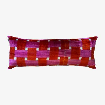 Wolf & Badger Squares Pink & Red Xl Bolster Punica