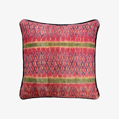 Wolf & Badger Gold / Green / Red Lakai Linen Cushion By Mindthegap