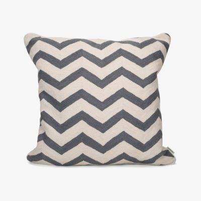Wolf & Badger Grey "Waves" Zig Zag Cushion One Size Tirillm