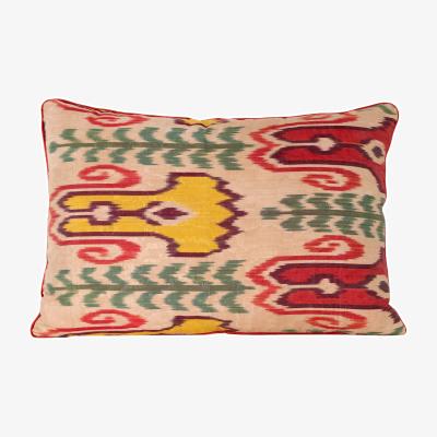 Wolf & Badger Hand-Woven Reversible Silk Ikat Cushion - Multicoloured Horn & Earring Pattern Anor Living