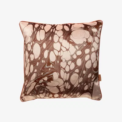 Wolf & Badger Brown / Neutrals Oak Mini Marbled Velvet Cushion One Size Susi Bellamy
