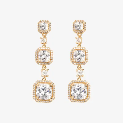 Wolf & Badger Women's Forever Cushion-Cut Gold Drop Earrings | Starfish Project