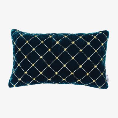 Wolf & Badger Rectangle Daisy Cushion - Forest Green The Annam House