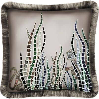 Wolf & Badger Monkeys In The Grass Cushion - Beige Cassandra Hone