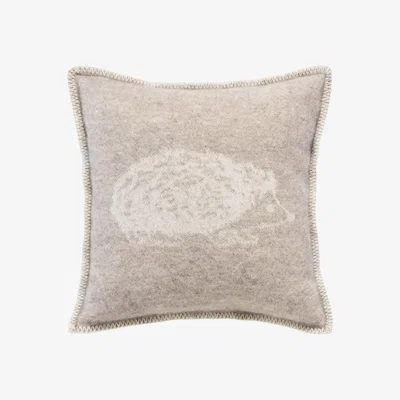 Wolf & Badger Brown / Neutrals / White Hedgehog Wool Cushion J. j.textile