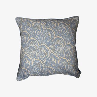 Wolf & Badger Blue / Neutrals Oysters Cushion In Blue Foam Print~Sisters