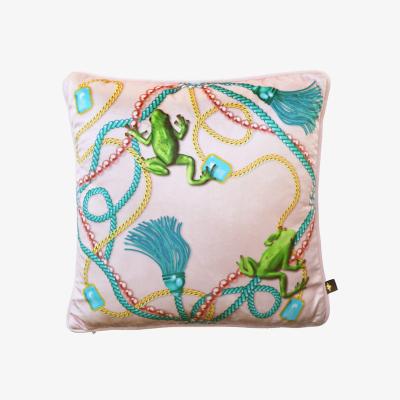 Wolf & Badger Pink / Purple Tiana Blush Velvet Cushion The Curious Department