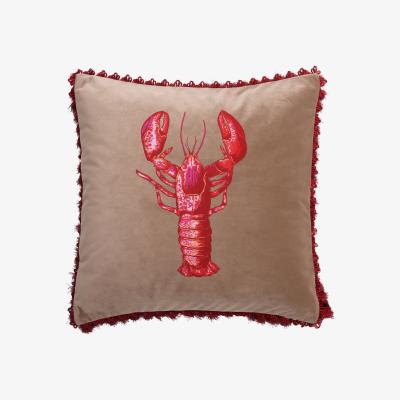 Wolf & Badger Grey Langosta Velvet Cushion Bivain