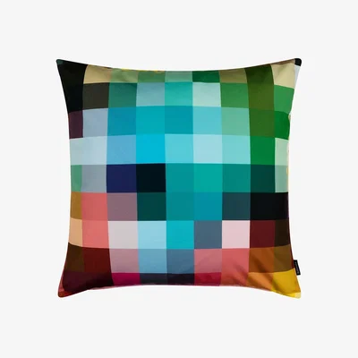 Wolf & Badger Pixel Fire Cushion Zuzunaga