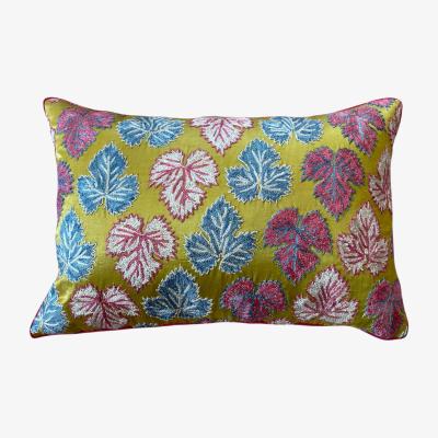 Wolf & Badger Leaf Design Suzani Cushion Punica