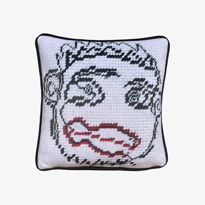 Wolf & Badger Velvet "Jerome" Abstract Face Art Pillow Mommani Threads