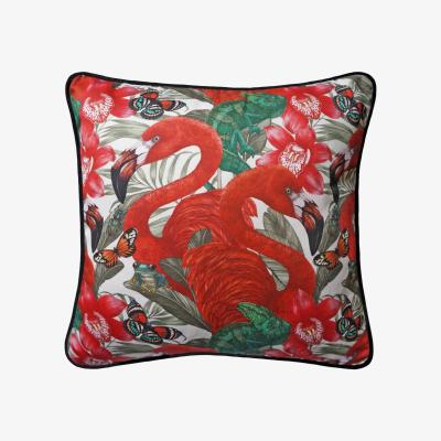 Wolf & Badger The Tropical Flamingo Cushion Emily Carter