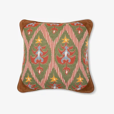 Wolf & Badger Yellow / Orange / Green Tannenbaum Square Cushion By Mindthegap